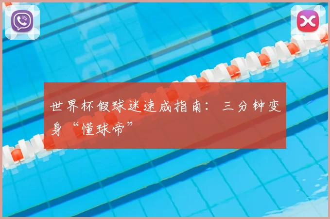 世界杯假球迷速成指南：三分钟变身“懂球帝”